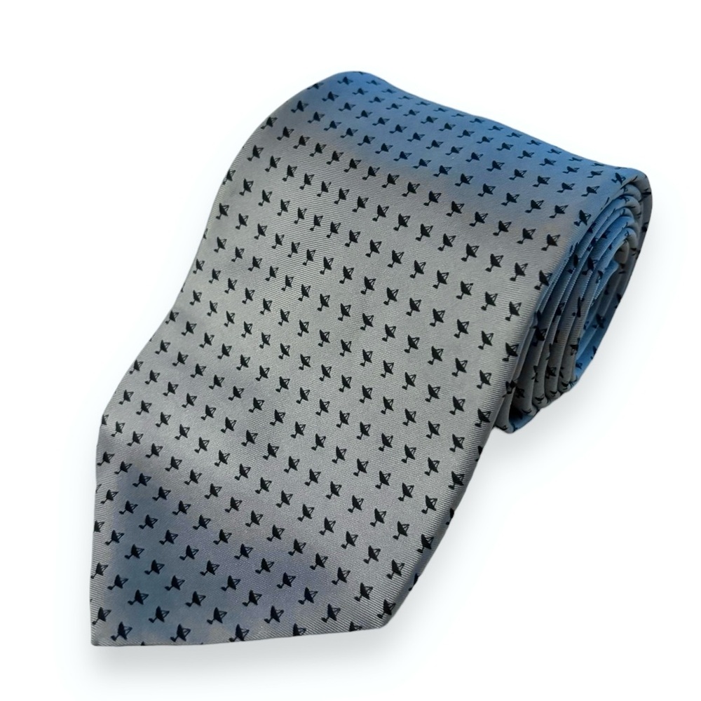 FOX NEWS CHANNEL 100% Silk Tie Blue Satellites